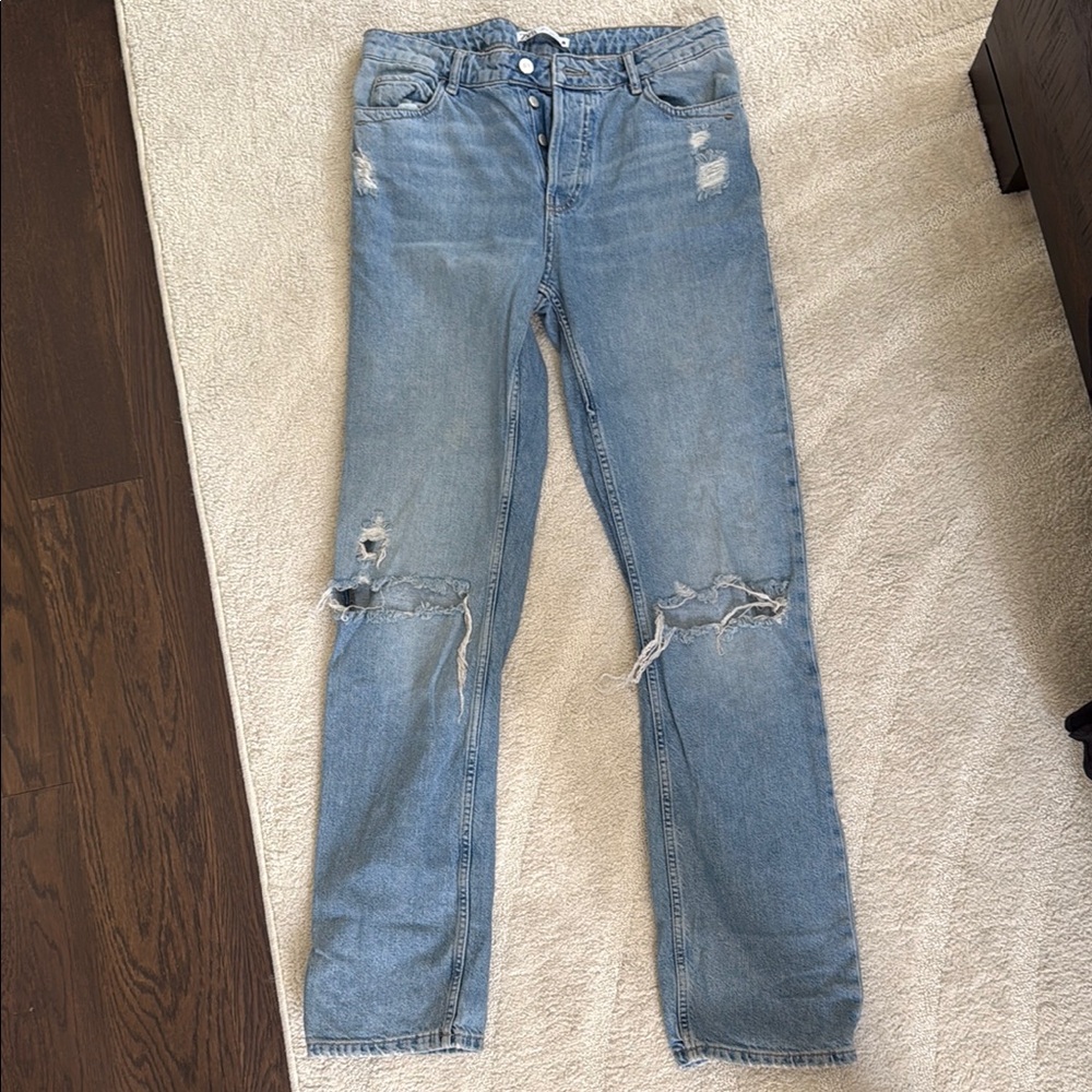 Zara Classic Blue Distressed Women's Jeans